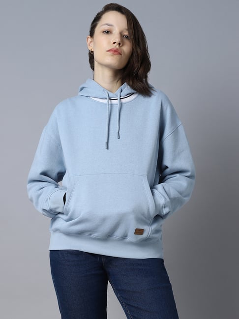 High Star Blue Cotton Regular Fit Hoodie-picture-34