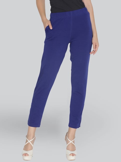 Buy Lyra Blue & White Cotton Leggings - Pack Of 2 for Women Online @ Tata  CLiQ