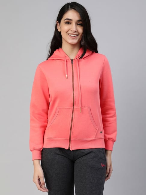 Lyra Pink Cotton Hooded Sweatshirt
