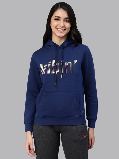 Lyra Blue Cotton Printed Hoodie-picture-35