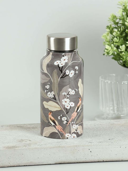 India Circus by Krsnaa Mehta Grey Steel Bird Land Paradise Small Water Bottle (0.55 L)-picture-21