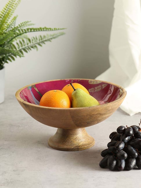 India Circus by Krsnaa Mehta Red Mango Wood Magenta Biome Mystique Fruit Bowl (1 L)-picture-19