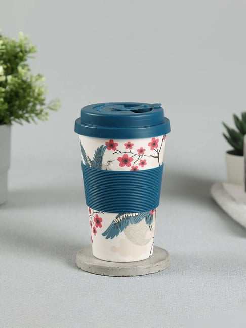 India Circus by Krsnaa Mehta White & Blue Bamboo Fibre Aerial Moments Frankie Cup (0.45 L)-picture-38