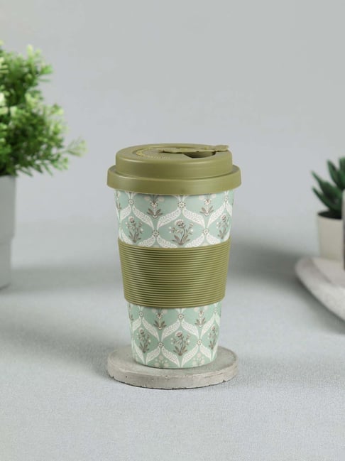 India Circus by Krsnaa Mehta Green Bamboo Fibre Blooming Dahlia Frankie Cup (0.45 L)-picture-17