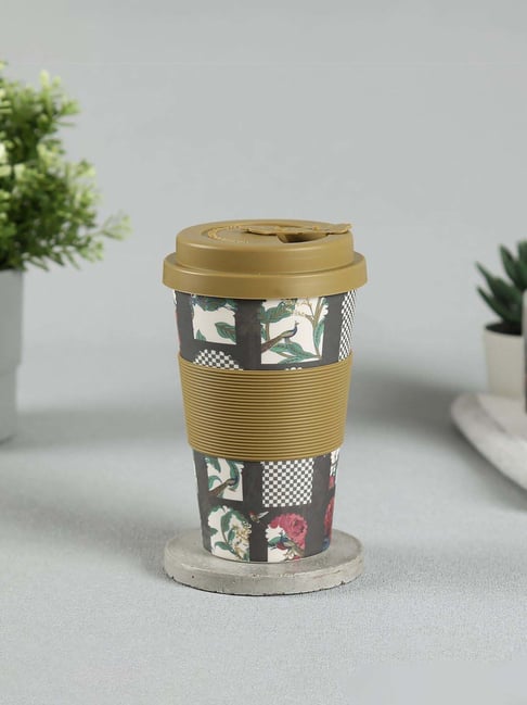 India Circus by Krsnaa Mehta Black & Brown Bamboo Fibre Signature Windows Frankie Cup (0.45 L)-picture-39