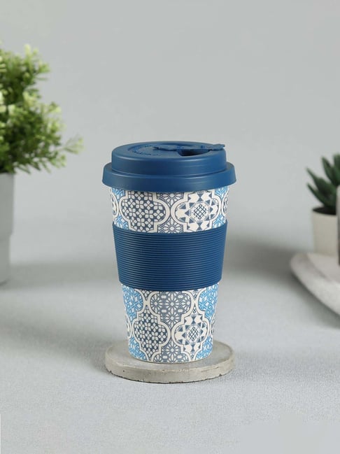 India Circus by Krsnaa Mehta Grey & Blue Bamboo Fibre Mughal Jhali Frankie Cup (0.45 L)-picture-34