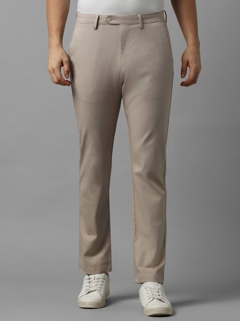 Buy Men Grey Slim Fit Textured Casual Trousers Online - 614051 | Allen Solly