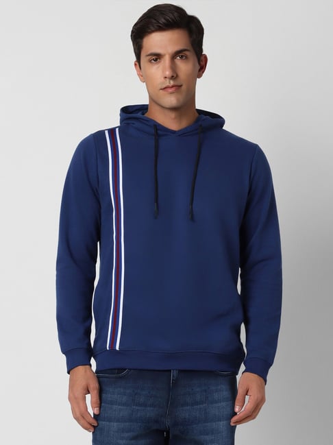 Buy Peter England Jeans Navy Regular Fit Printed Hooded