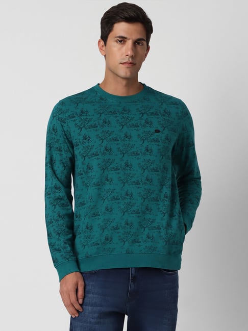 Peter England Jeans Green Cotton Slim Fit Printed Sweatshirt-picture-37