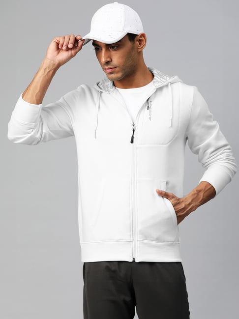 Relaxed Fit Sports Hoodie - White - Men