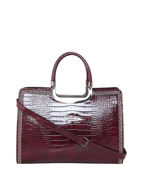 Buy Esbeda Glossy Maroon PU Textured Handbag Online At Best Price Tata CLiQ