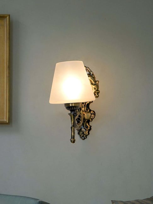 Fos Lighting Gold Mild Steel Antique Single Wall Lamp