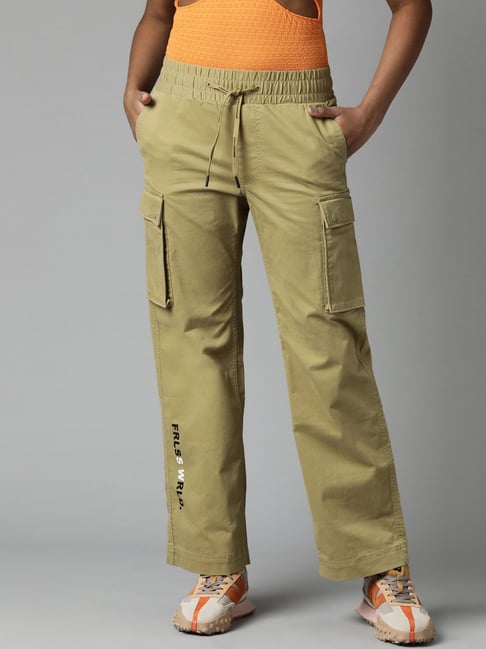 Hfyihgf Women's High Waist Cargo Pants Stretch Baggy Combat Military Pants  Multiple Pockets Straight Wide Leg Y2K Fashion Streetwear Trousers(Khaki,S)  - Walmart.com