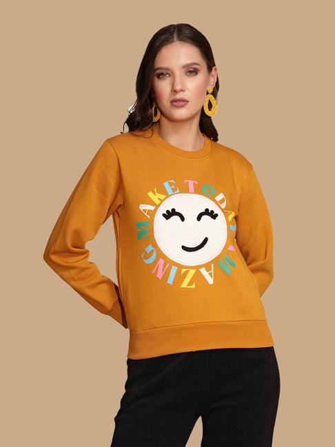 Global Republic Mustard Graphic Print Sweatshirt-picture-18