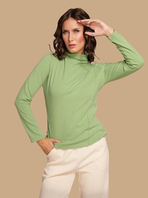 Global Republic Sage Green Knit Regular Fit Top-picture-19