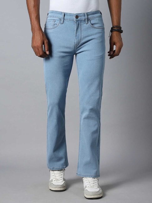 Blue-black buttoned bootcut Jeans