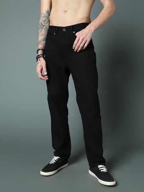 High Star Black Straight Fit Lightly Washed Jeans-picture-15