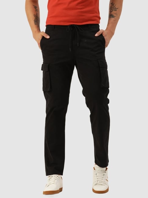 Men's Drawstring Cargo Pants Zip Pocket Slim Fit Trendy - Temu