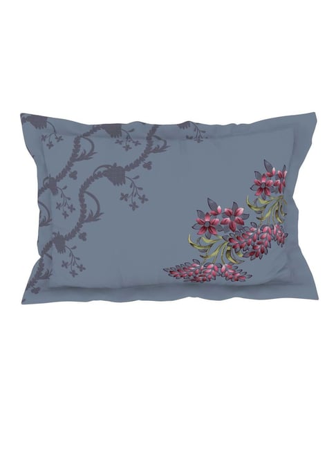 Buy SPACES Lattice Thistle Large King Size Bedsheet With Pillow