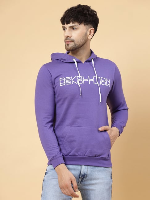 Rigo Purple Regular Fit Printed Hooded Sweatshirt-picture-13