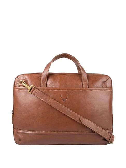 Buy Hidesign Cougar 01 Ranch Tan Leather Solid Briefcase Online At