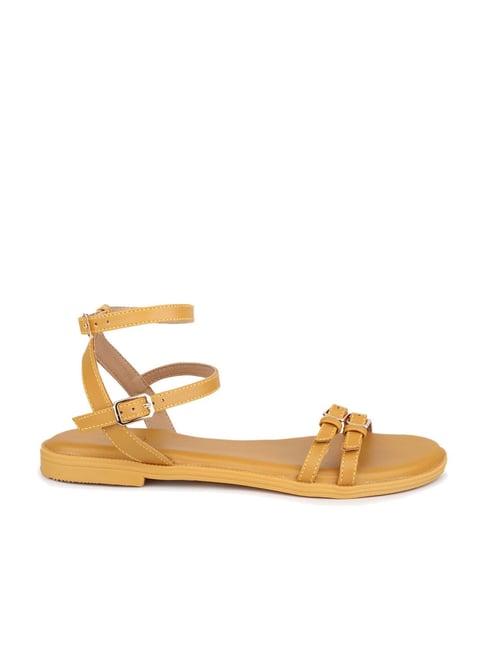 Tamaris wedge sandals in yellow mustard suede