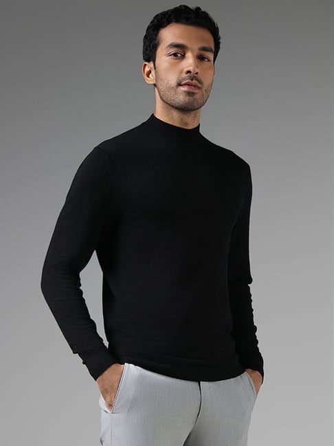 Black slim 2024 fit sweater