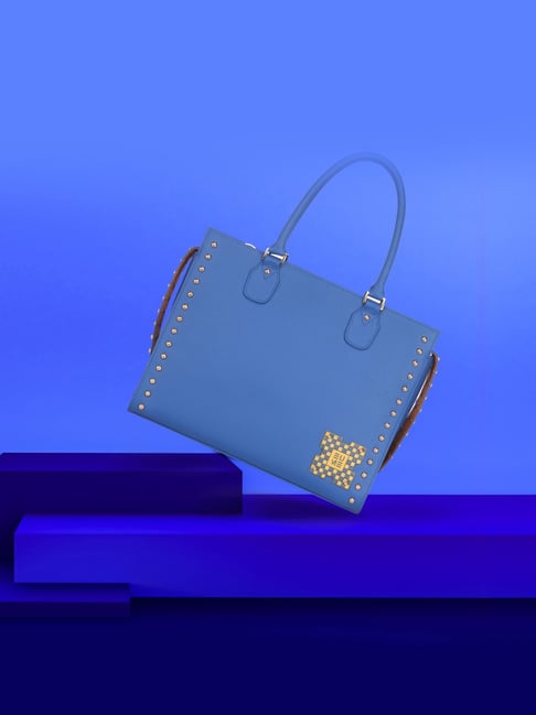 Eume Daffodil Royal Blue Leather Satchel Handbag-picture-20