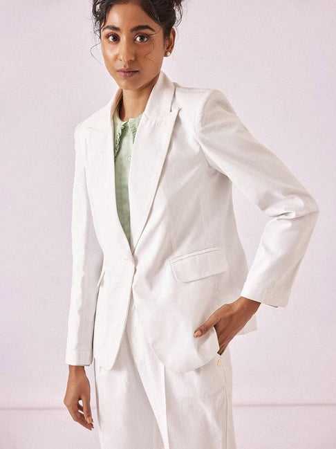 White Suit- Executive Jacket and Skirt - 2 pc Suit - FULL WOMEN'S CUT -  Straight Skirt with Matching Jacket - Long Sleeve Jacket White Women's Suit  - Dressy Business Attire - s