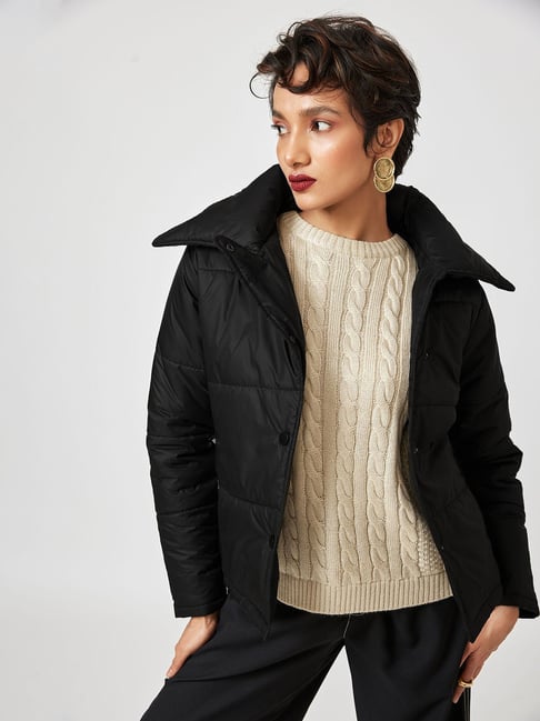 ASOS DESIGN Petite oversized wax jacket in black | ASOS