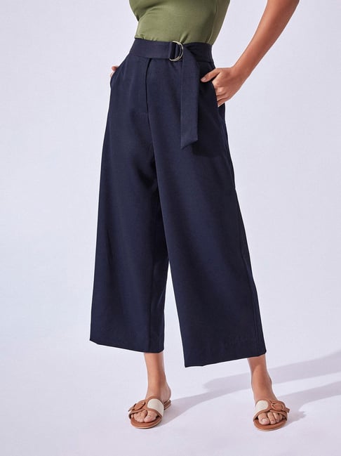 The Label Life Navy Regular Fit High Rise Culottes-picture-41