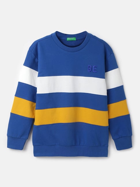United Colors of Benetton Kids Multicolor Striped Full Sleeves Sweatshirt
