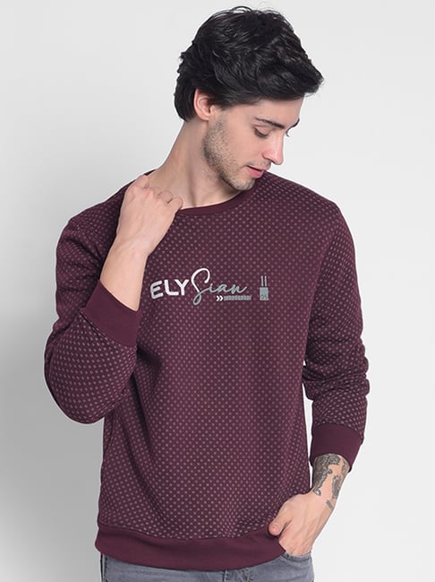 Crimsoune Club Wine Regular Fit Printed Sweatshirt-picture-22