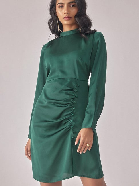 Buy online Bottle Green A-line Ethnic Dress from ethnic wear for Women by  Aurelia for ₹1400 at 50% off | 2024 Limeroad.com