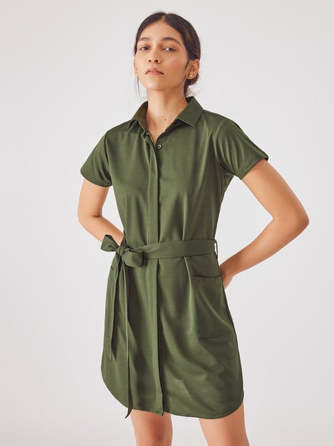 Olive cheap shirt dress