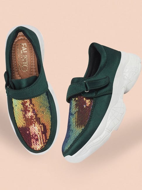 Fausto Ladies Walking Shoes Online Fausto Women's Green Walking Shoes