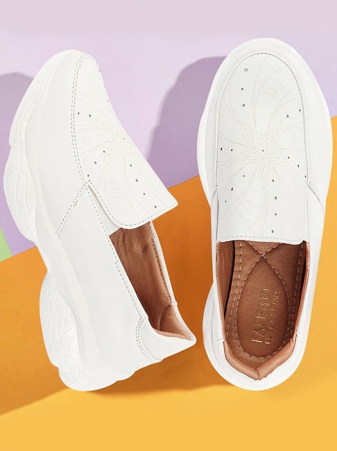 fausto women's white walking shoes