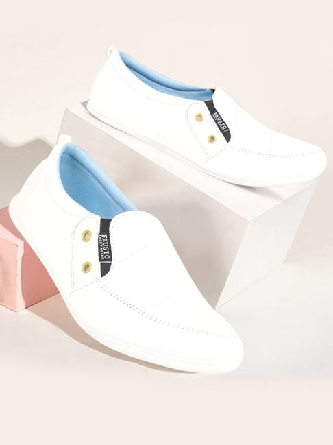 Fausto Men's White Casual Loafers-picture-10