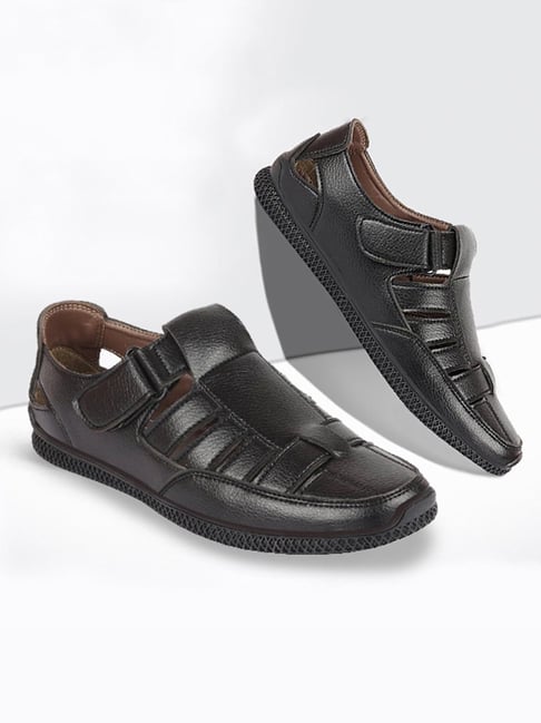 Fausto Men's Black Fisherman Sandals-picture-16