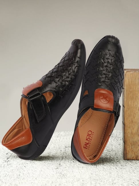 Fausto Men's Black Fisherman Sandals-picture-37