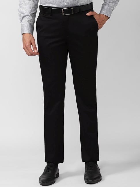 Peter England Black Slim Fit Trousers-picture-35