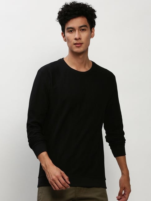 Black slim fit online sweatshirt