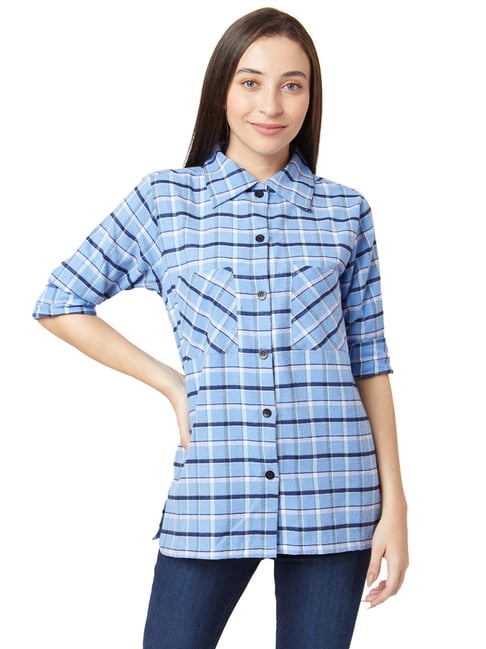Smarty Pants Blue Cotton Checks Shirt-picture-43