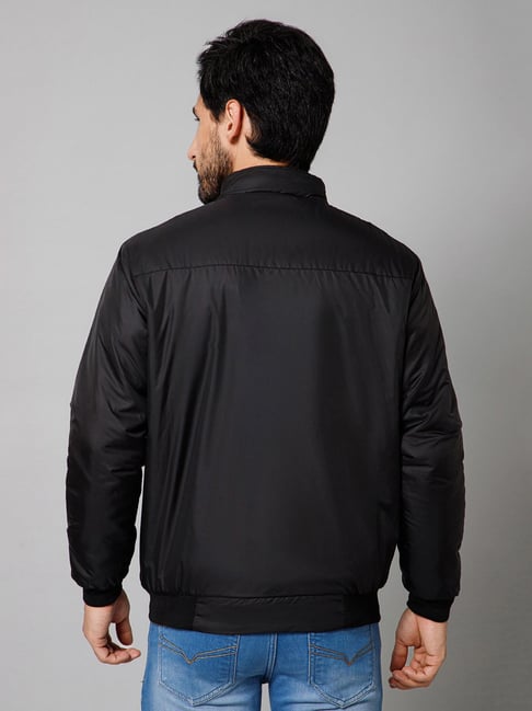 Cantabil Brown Black Regular Fit High Neck Reversible Jacket