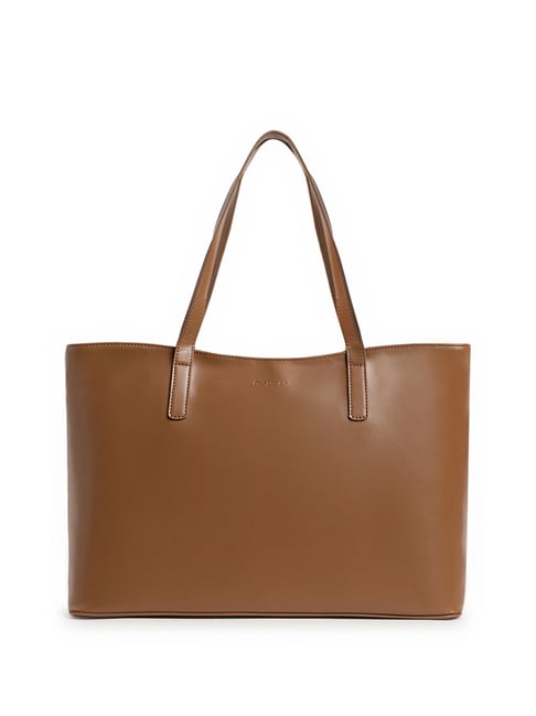 Solid Faux Leather Tote Clutches Bag