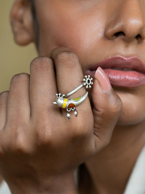 Shaya 92.5 Sterling Silver Paakhi Casual Ring for Women