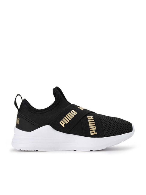 Puma slip ons hotsell gold kids