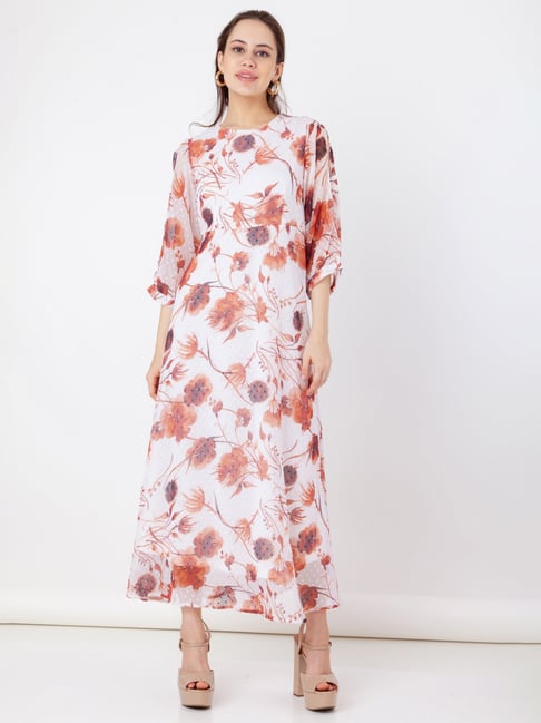Pink Floral Print Midi Fit & Flare Dress | Dresses | Women Dresses Online |  Western Dresses – Lady India