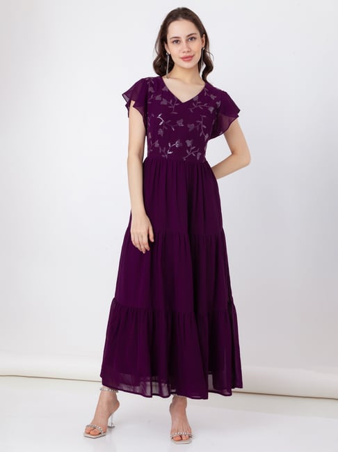 knee length dresses for ladies Alexandra Pearl Embellished Maxi Dress | Made-To-Order