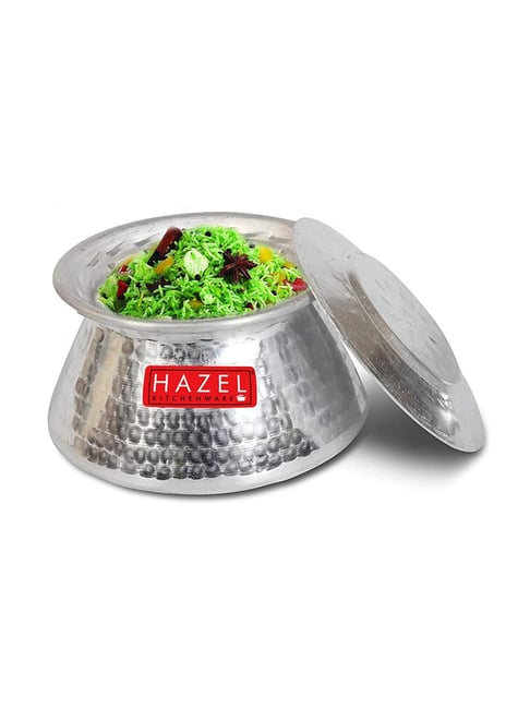Aluminum Hammered Finish Cooking Pot Biryani Handi, With Lid Capacity 3.2  Liter